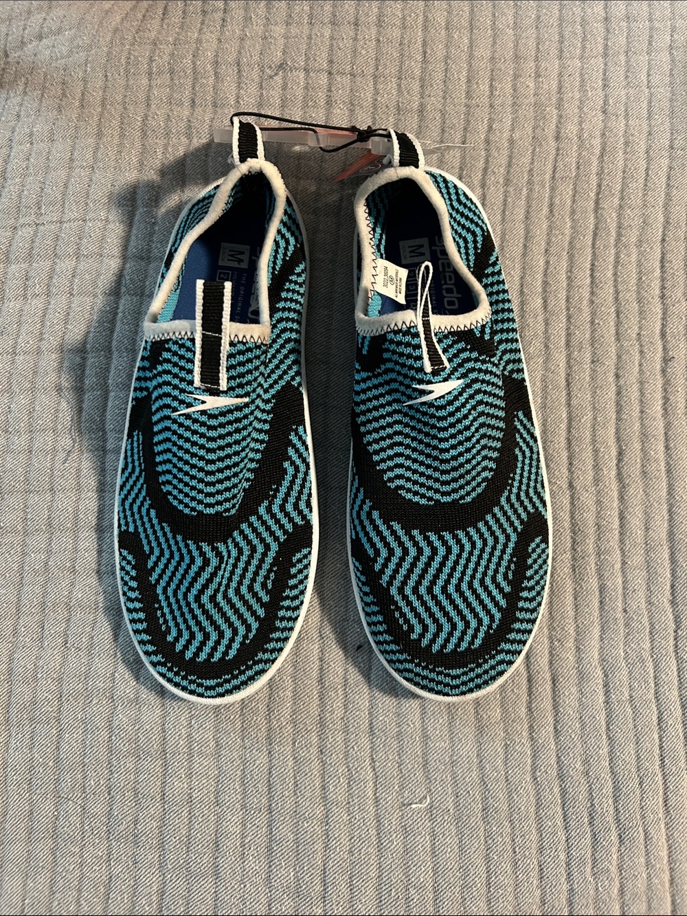Speedo Men’s Slip-On Aqua Sneakers - Black & Teal
